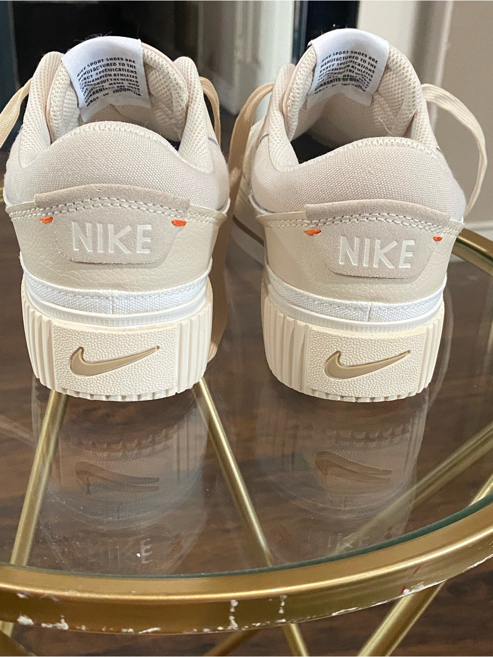 Nike Women's Platform Sneakers in Beige and White - Picture 5 of 7